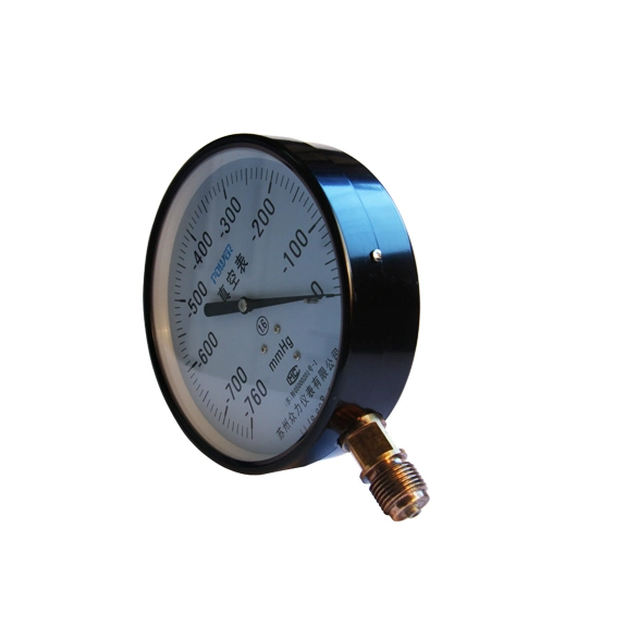 4inch-100mm Bottom Type Black Steel Case Brass Internal Vacuum Pressure Gauges