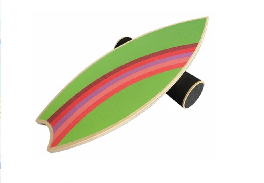 Rainbow Ombre Red Stripe Green Fitness Gym Wooden Balance Board