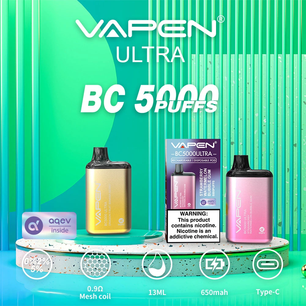 OEM/ODM Vapen BC5000 Ultra World recargable E Cigarette 13ml Pre-llenado Humo metalizado Gradident Vapen 5000 Puffs