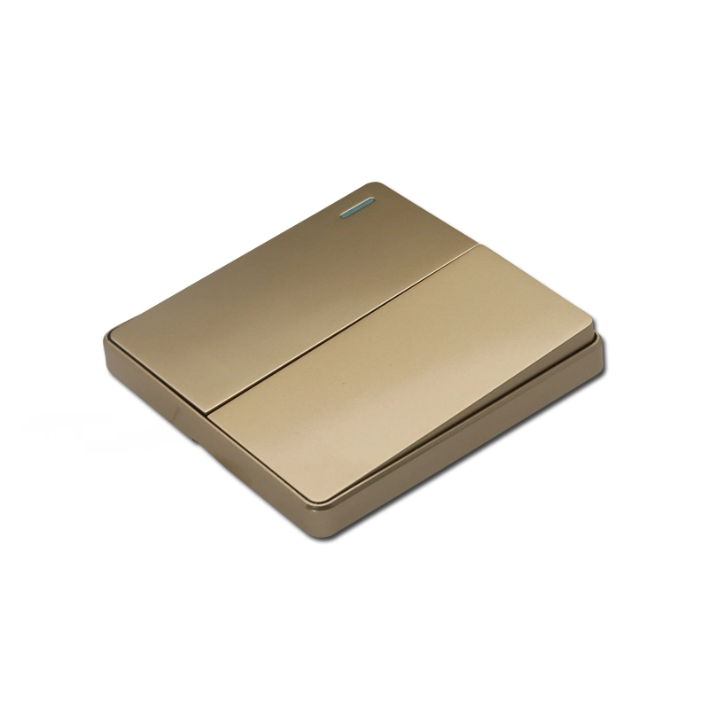 2 Gang Golden PC Material Switch (C82-003)