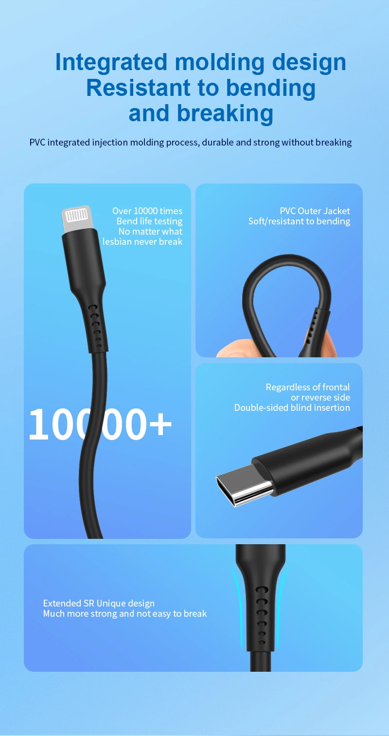 Un rayo de la fábrica de ifm ifm Cable cargador USB certificado C a Lightning Cable para iPhone iPad iPod