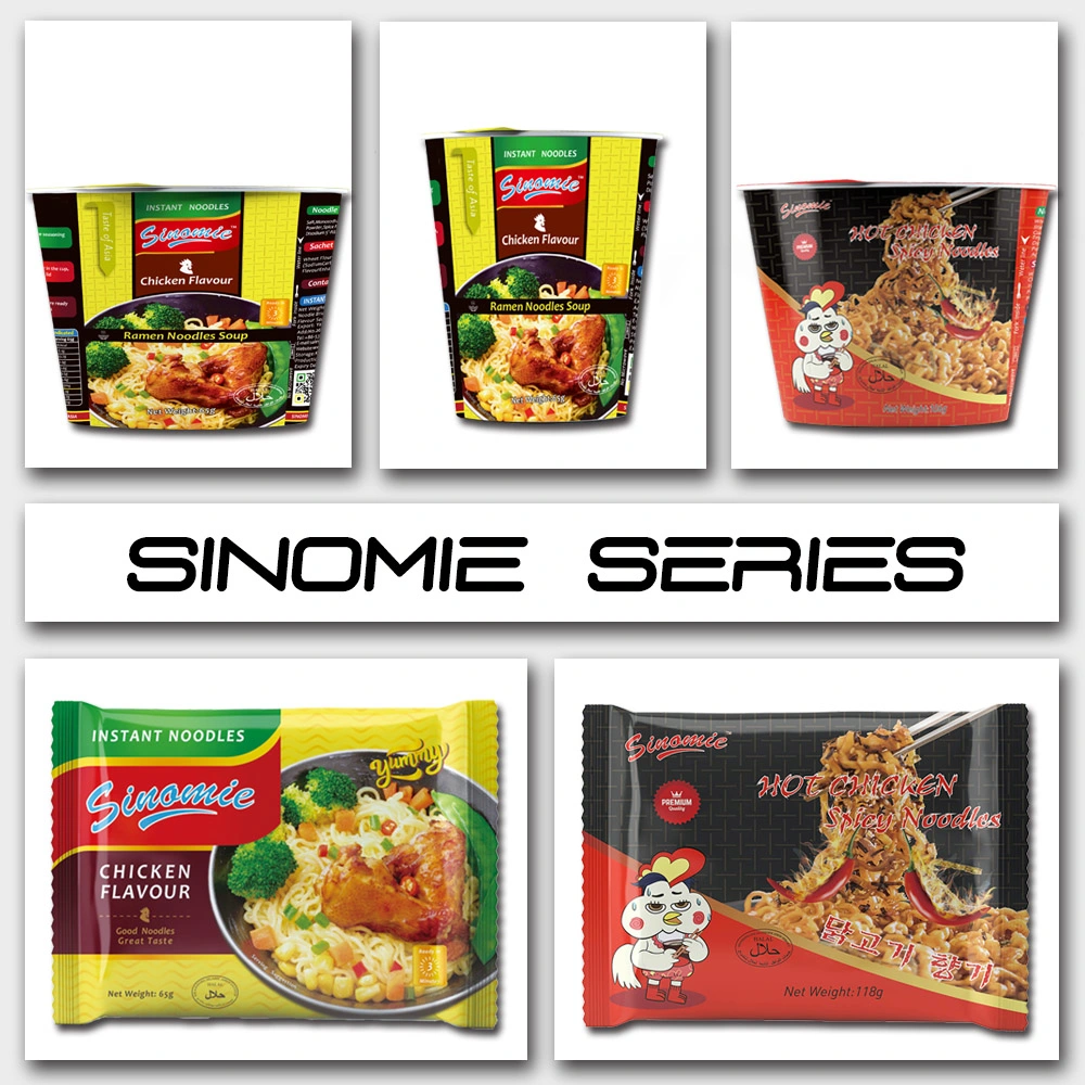 Sinomie Brand Chinese Manufacturer Wholesale/Supplier Halal Customized Vegetable Flavor Cup Instant Soup Ramen Noodles