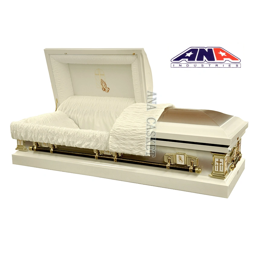 Ana 18ga Brush Blue Steel Casket for Funeral