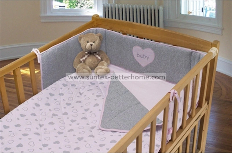 Großhandel Baumwolle Jersey Baby Krippe Bettwäsche Set 3pcs Krippe Bumper Bettbezug Für Bettlaken