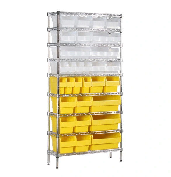 Industrial Wire Rack Shelving for Plastic Storage Bin