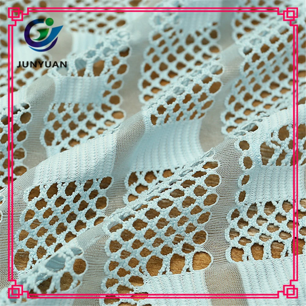 85 Cotton / 15 Nylon Knitted Jacquard African Cord Lace Fabrics Textile China