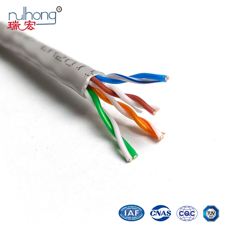 Cable de red de fibra óptica de comunicación de núcleo de cobre local RoHS Cat5e Cat6 cable LAN