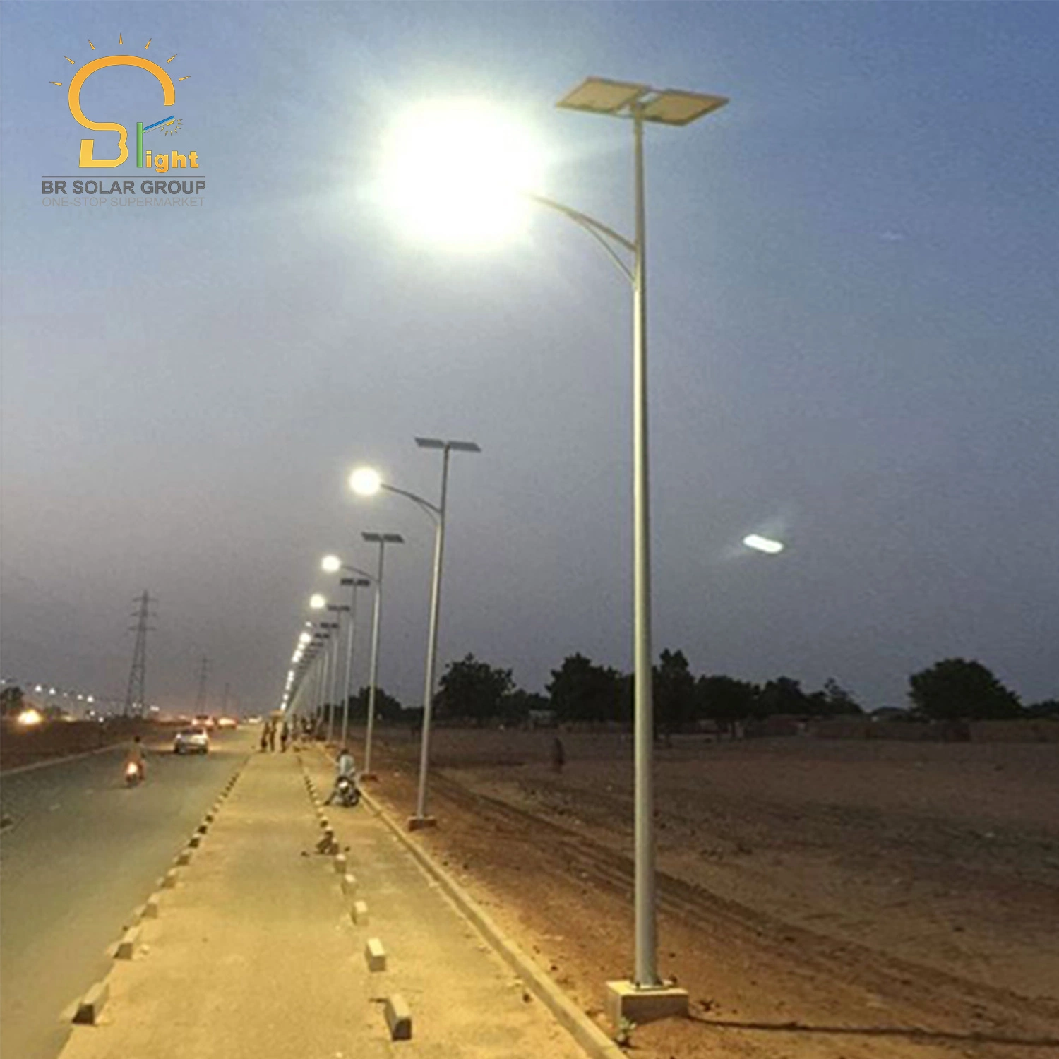 3 Years Warranty 8m Pole 60W LED Solar Streetlights