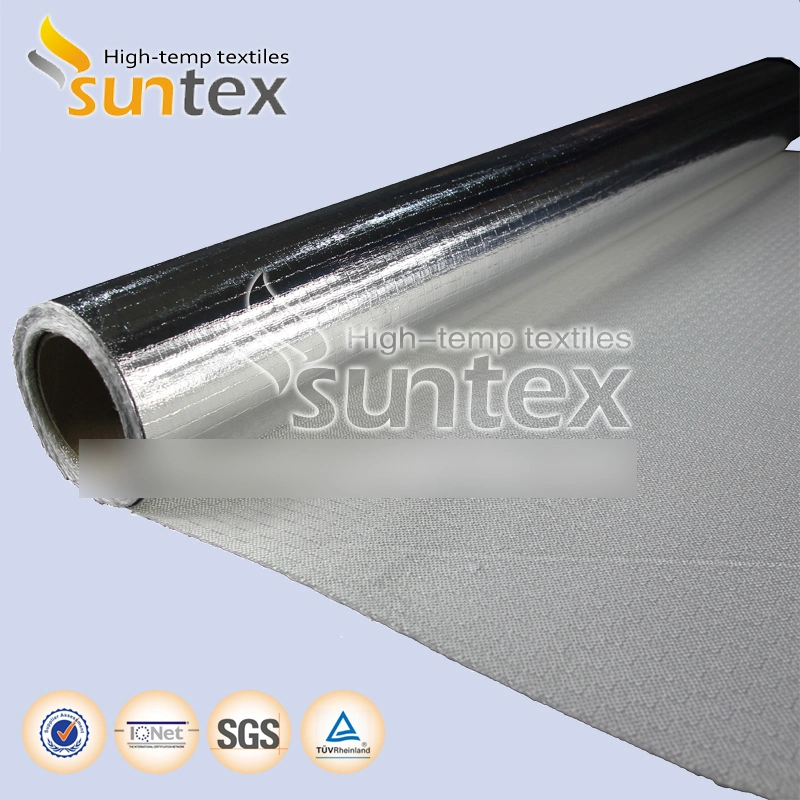 Thermal Insulation Flame Retardant Water Proof Air Duct Flexible Hose Heat Reflective 650g Fiberglass Cloth Laminated Aluminum Foil 0.65mm