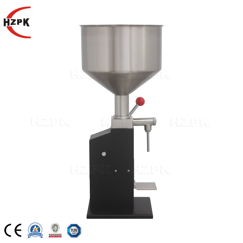 Hzpk A03 Machine de remplissage de bouteilles d'huile essentielle à pression manuelle, pot de crème pour le visage, pâte liquide de 5 à 50 ml pour les petites entreprises.