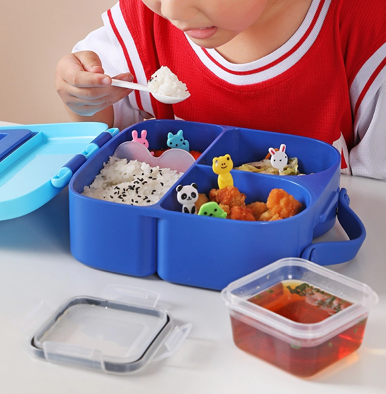 Schule Kinder Kinder Tragbar Einstellbare Kunststoff Bento Box Mikrowelle Sicher Lunchbox Food Storage Behälter mit Griff