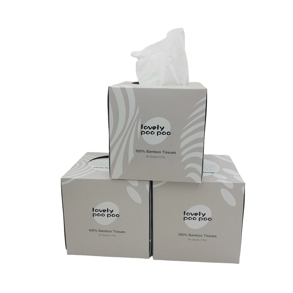 100% Virgin Bamboo Pulp Soft White Facial Face Tissue Paper