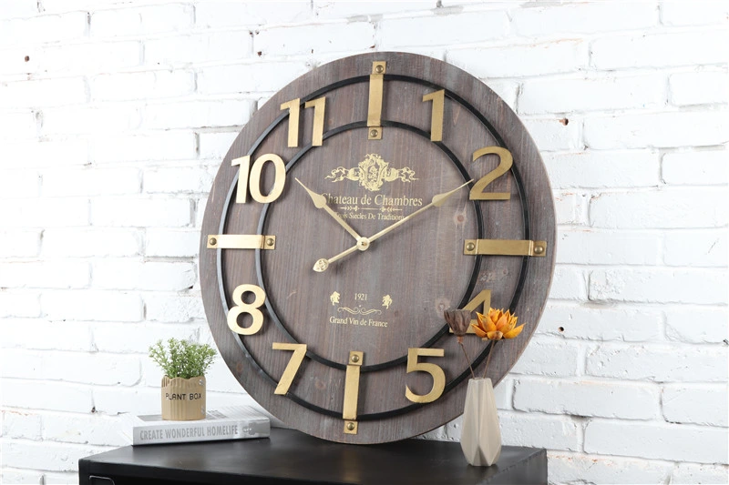 Wall Clocks Circular Metal Iron Time Use Wall Decoration Wall Clock