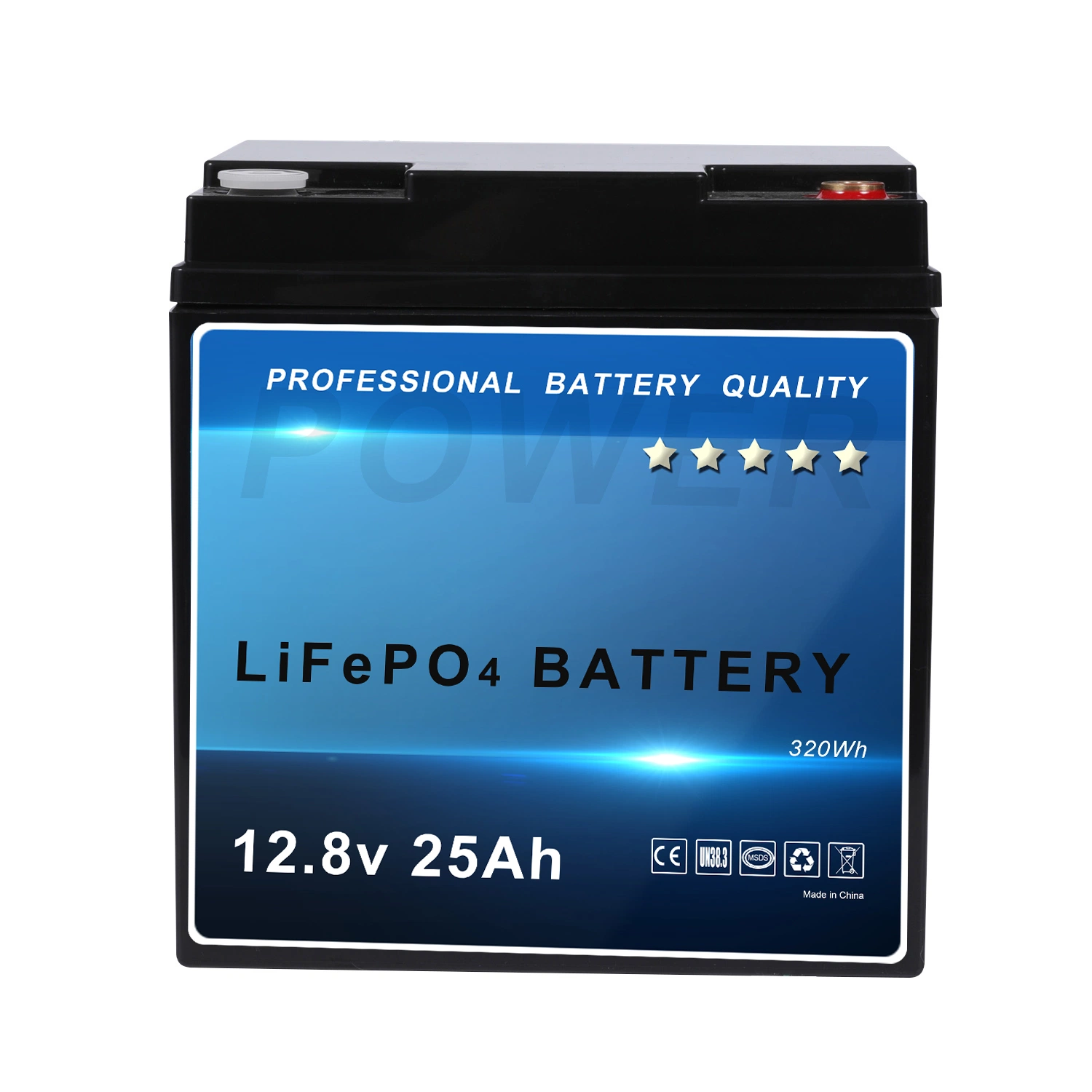 Batterie lithium-ion 12,8 V 25 ah sans entretien pour le plomb Remplacement