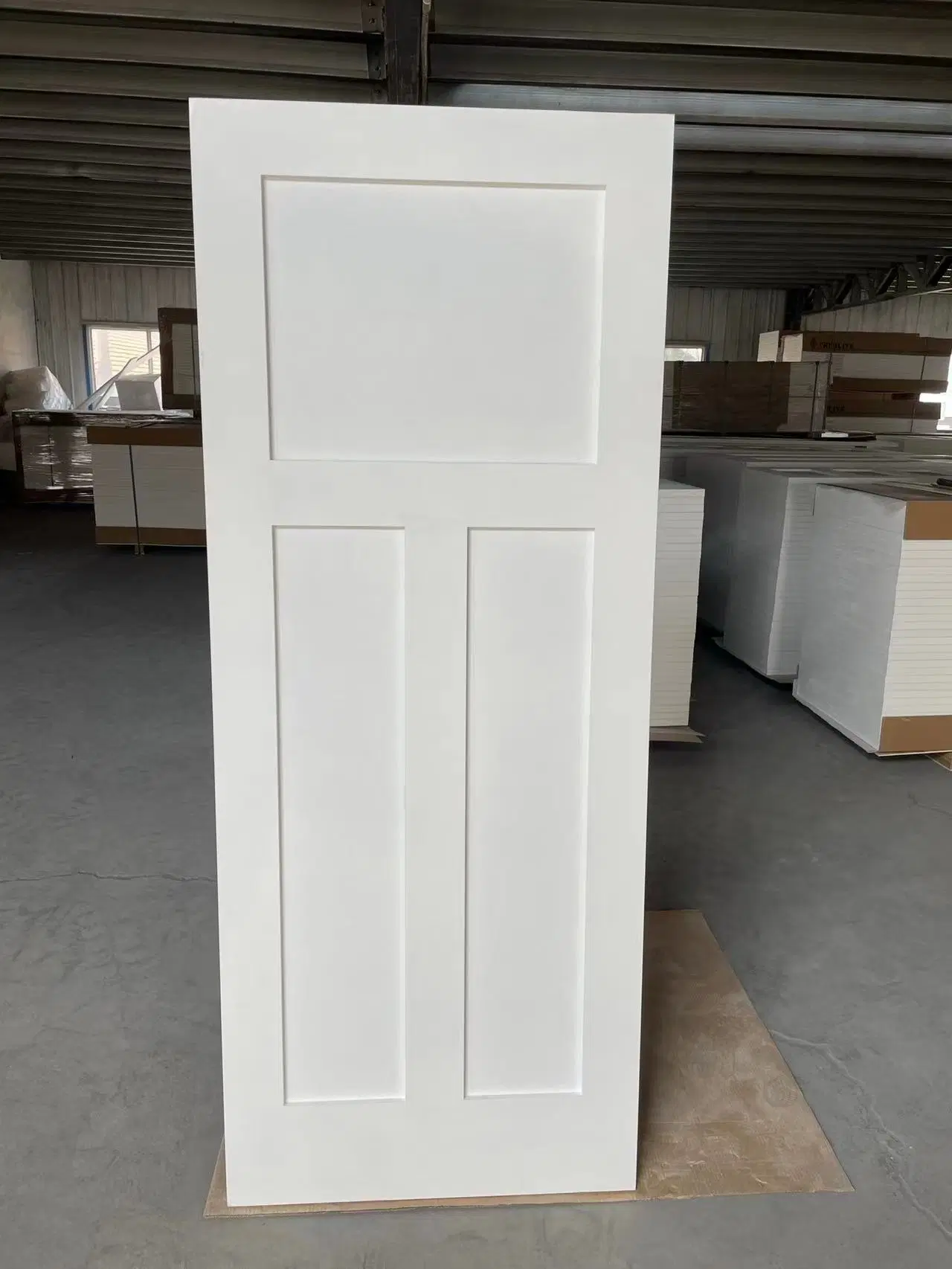 Craftsman Style MDF White Primer Finish Hollow Core Wooden Shaker Door