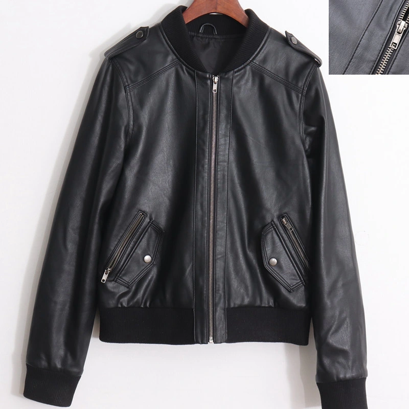 China Apparel Synthetic Sheepskin Leather Motorcycle Outerwear Scooter Jackets Bomber