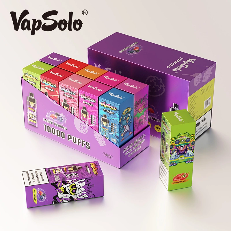 Aibaba Compras en línea Vapsolo E Cigarette malla bobina RGB Luz Brillante desechable Shisha Puff VAPE 10000 Tornado