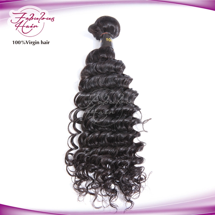 High quality/High cost performance  100% Deep Wave Human Brazilian Hair Weft