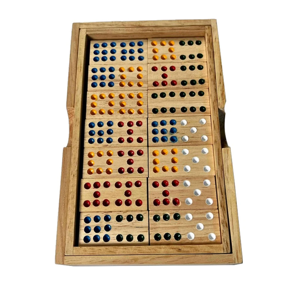 Custom Doppel Sechs Neun Zwölf Fünfzehn 6 9 12 15 Holzdomino Spiel Set