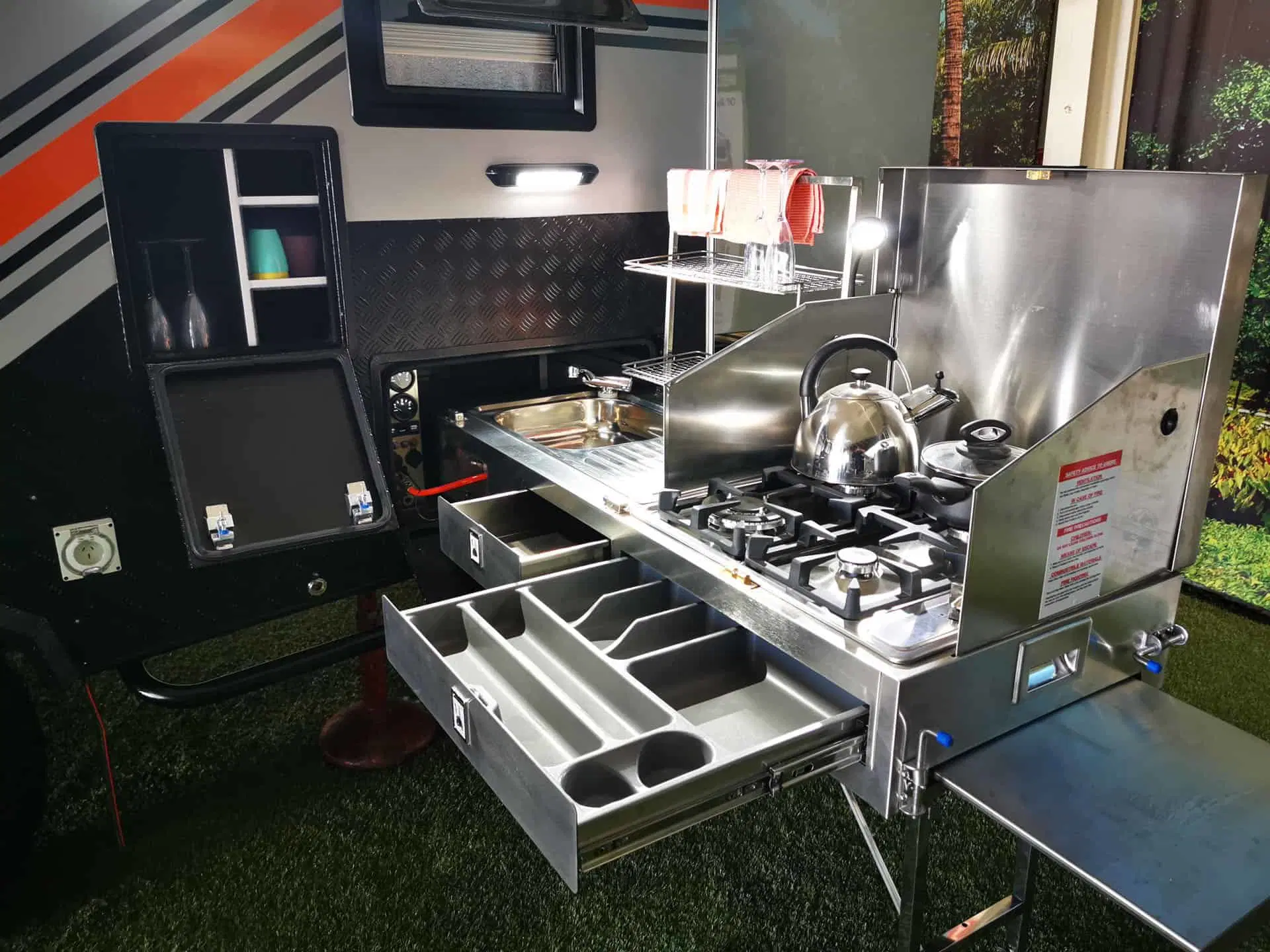 15FT Plena Offroad confortável Pop Híbrido Top Caravan VD com mesa e cadeira