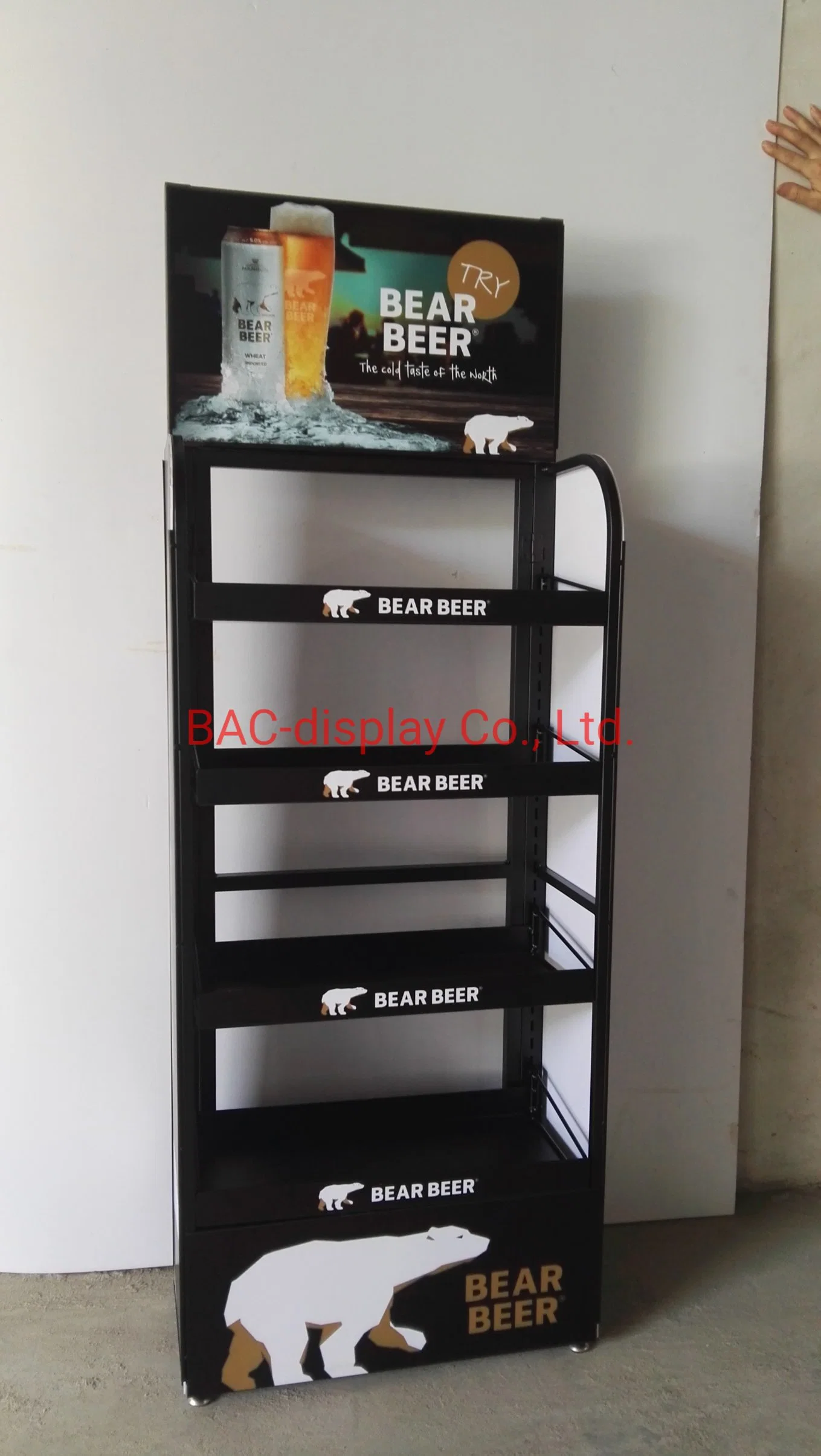 Supermarket Metal Beer Display Rack for Wholesale/Suppliers