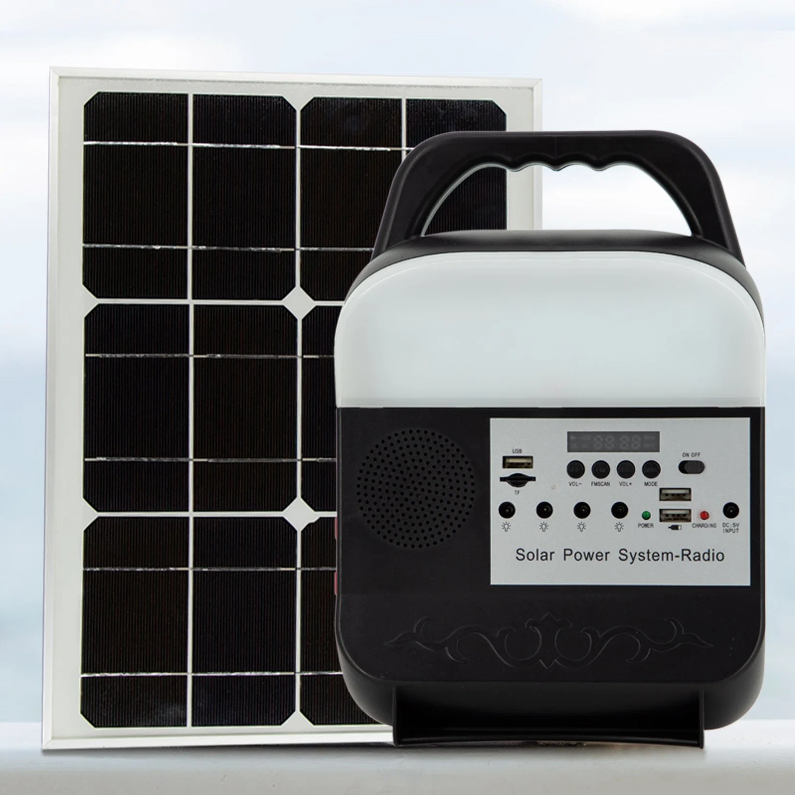 Portable pequeño sistema de iluminación de la generación de energía solar linterna Teléfono móvil de carga Función 3 Lámpara de iluminación de emergencia móvil Sre-6820