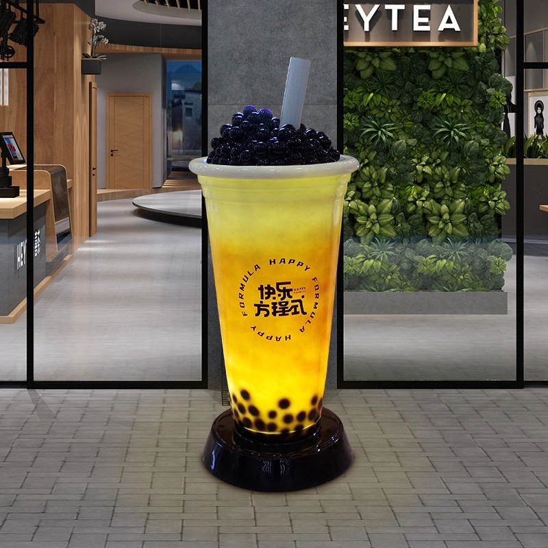 Resin Simulation Ice Cream Milk Tea Cup Sculpture Shopping Mall Supermarket Cold Drink Dessert Shop Door Decoration Customization