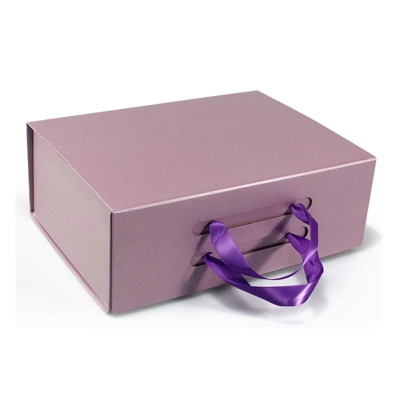 Wholesale Luxury Bespoke Custom Logo Rigid Cardboard Magnetic Paper Gift Folding Boxes with Ribbon Closure for Wedding Dress