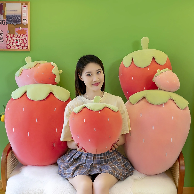 Custom Plush Toy Strawberry Pillow Cushion Strawberry Shaped Doll