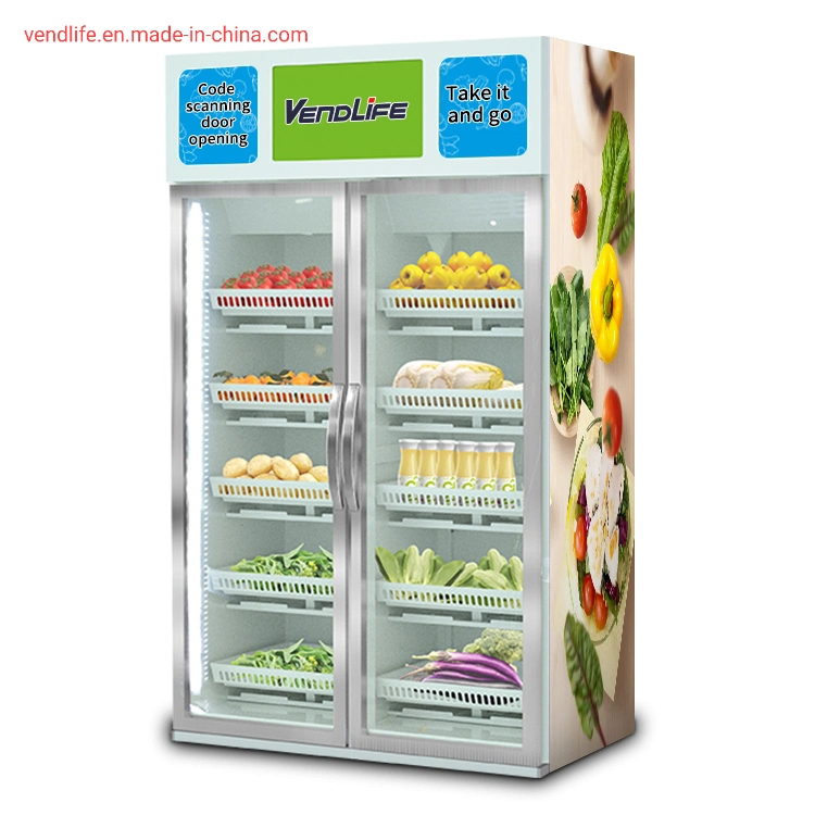 Adjustable Temperature Fresh Fruit and Vegetable Vending Machine with Refrigeration System