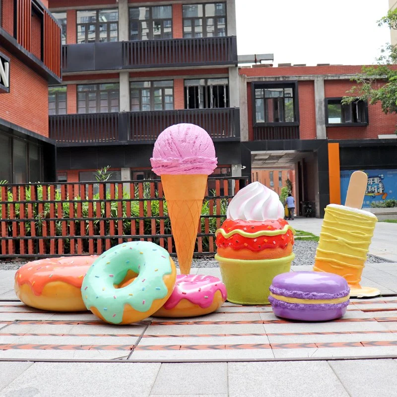 Fiberglass Resin Ice Cream Cupcake Model Props for Shopping Mall Decor