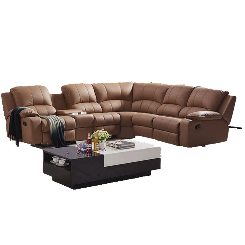 European Style Modern Bedroom Couch Genuine Leather Sofa Recliner Chinese Bedroom Furniture