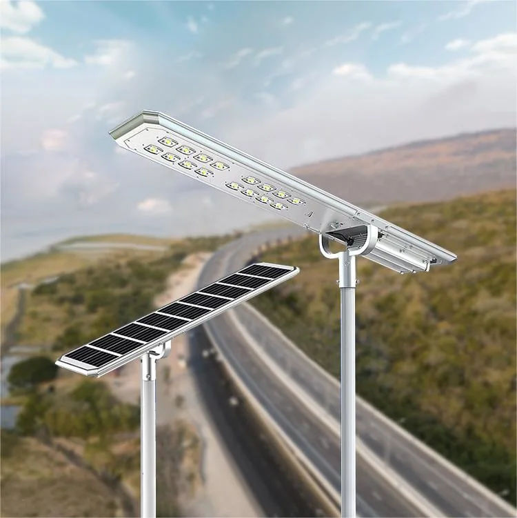 LED solaire intégrée à puissance solaire d'extérieur intelligente IP65 à lumière élevée Éclairage de rue avec caméra de vidéosurveillance
