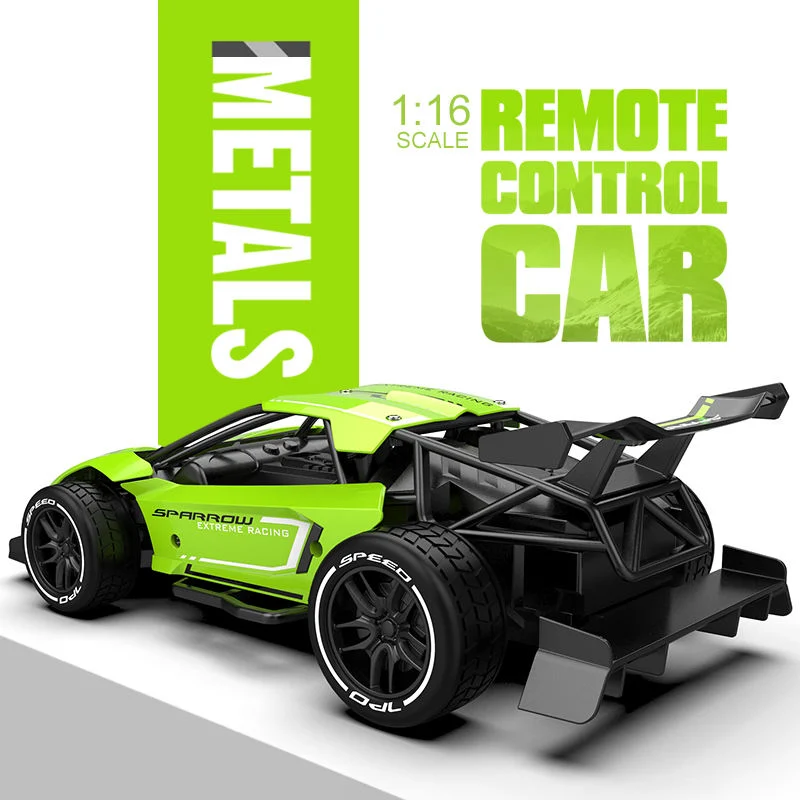 1/16 Realistic Remote Control Alloy Model Racing Car 2WD 4-Channel Metal RC High Speed Car Toy for Boys