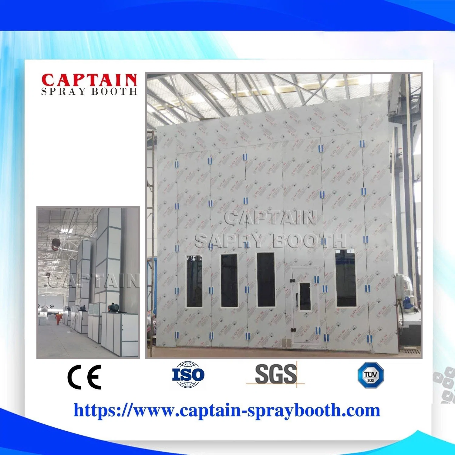 European Standard Automobile Refinish Bus Truck Spray Paint Booth Garage Equipment Coating Machine Powder Coating Equipment