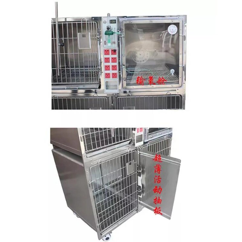 Dog Cat Pets Stainless Steel Veterinary Animal Cages Vet in-Hospital Pet Oxygen Chamber Cage