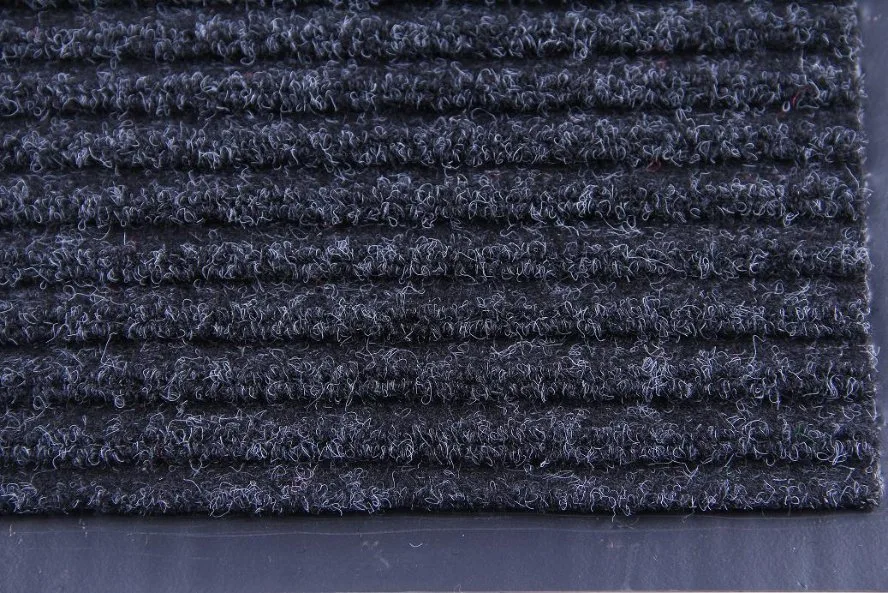 Double Ribbed Entry Door Mats for Commercial Recycled Polyester Charcoal Welcome Floor Mats for Business