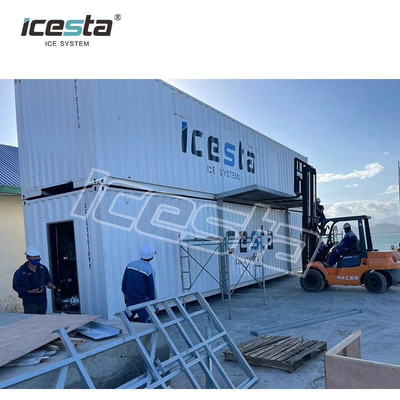 Icesta Customized 20 30 40 50t Flake Ice Snow Making Machine Snow Making System for Outdoor Artificial Ski Resort