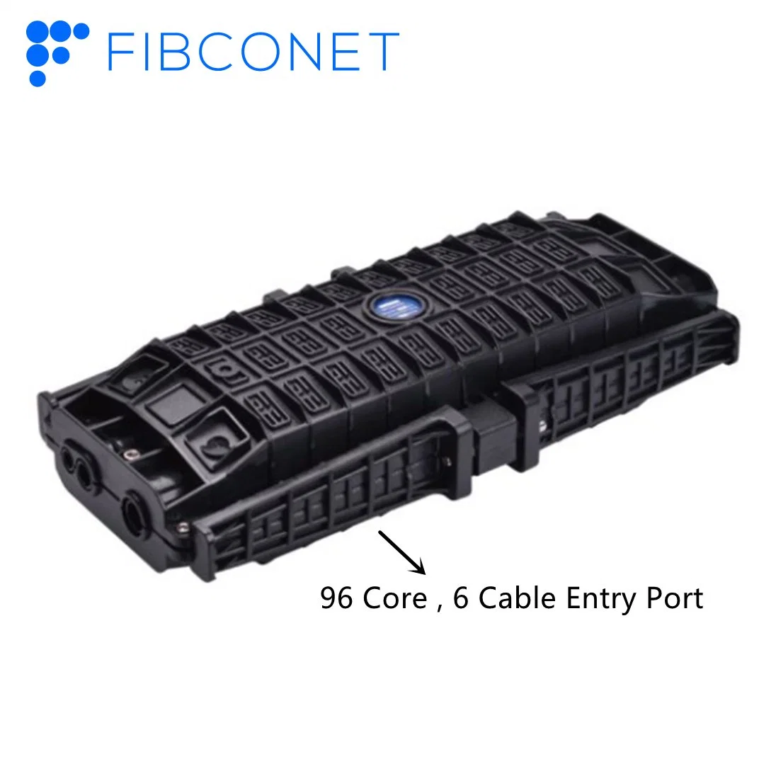 96 Core 6 منفذ مدخل/مخرج الكابل إغلاق الوصلة الليفية الأفقية