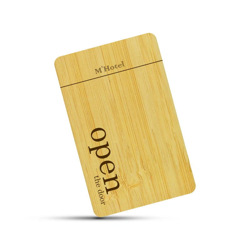 Wooden Hotel Key RFID Business Name NFC Eco Friendly Printing Custom Bamboo Wood Card