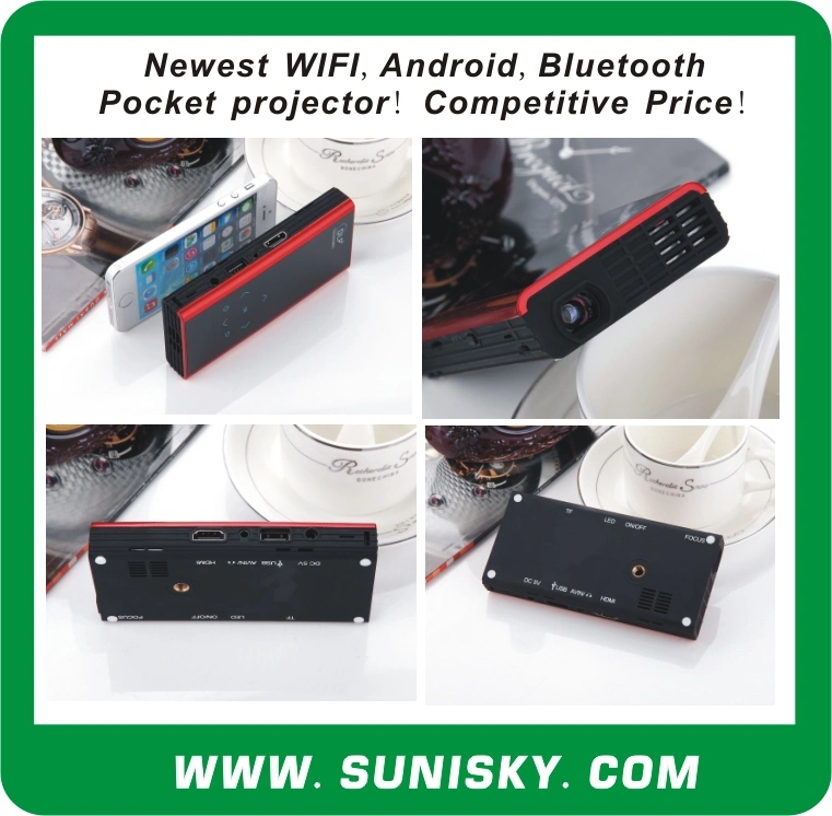 New WiFi + Android + Bluetooth Mini Pocket Projector (SMP7052)