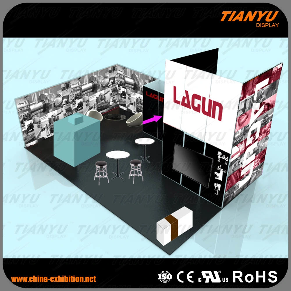 Modern Aluminum Trade Show Display Quick Set up Free Standing 3X6 Exhibition Booth and Stall