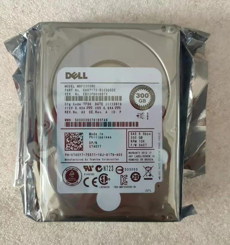 DISCO rígido DELL de 300 GB SAS de 10 K rpm e 2,5 pol. SFF NHS Disco rígido de 6 Gbps HDD