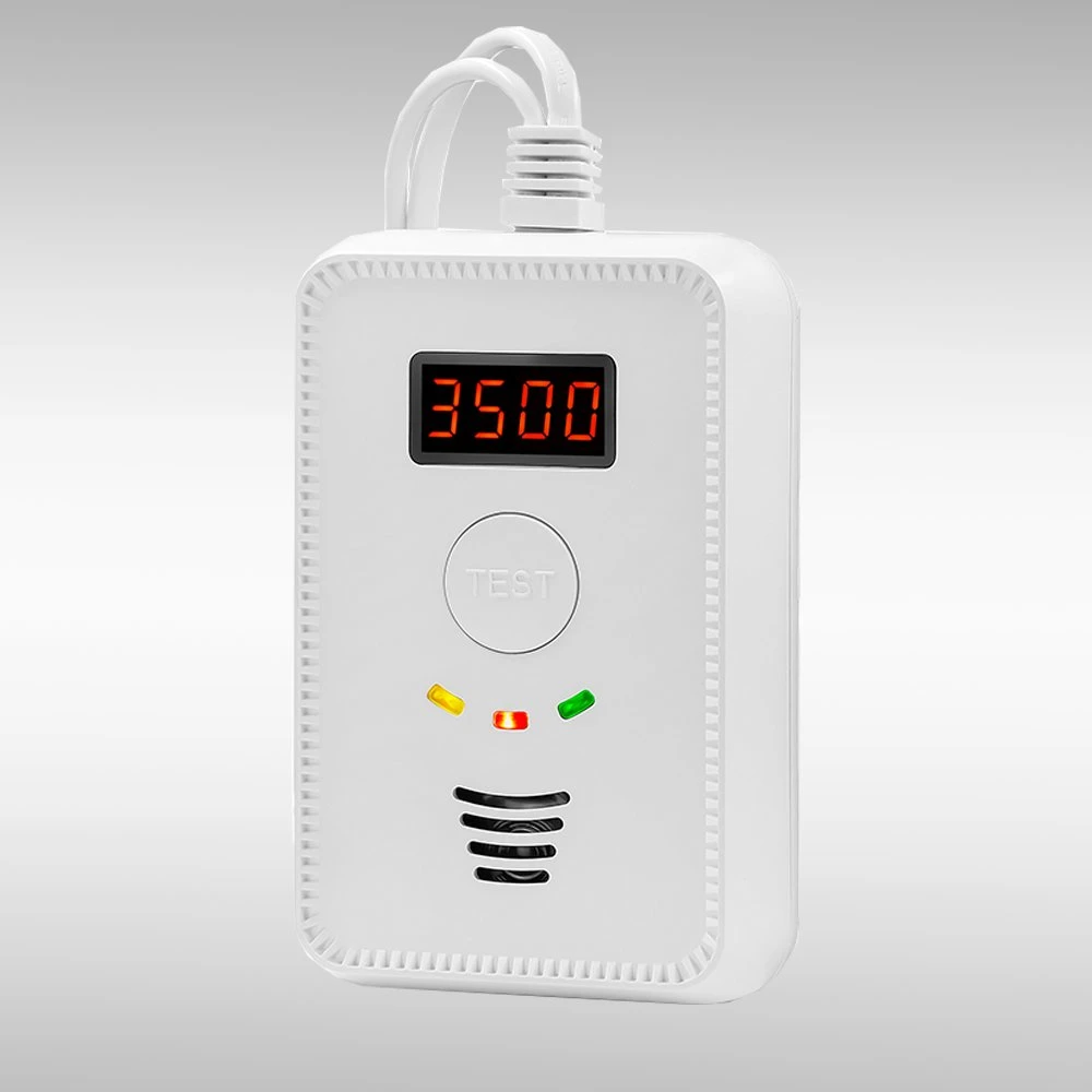 Portable Gas Detector Solenoid Valve 220V LCD Display Fire Alarm