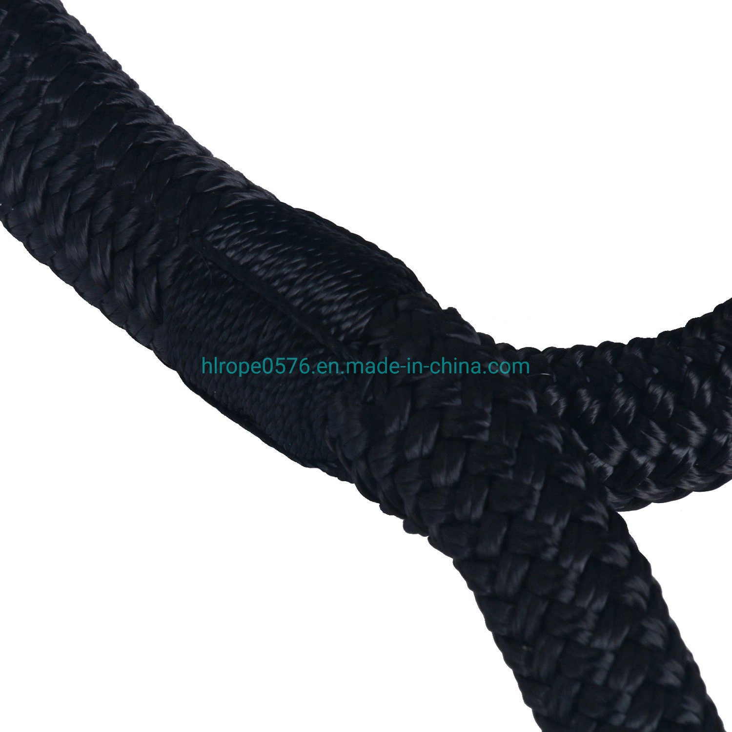 Negro 5/8" de 50 pies doble trenzado de cuerda de amarre de la línea de base de nylon trenzado doble