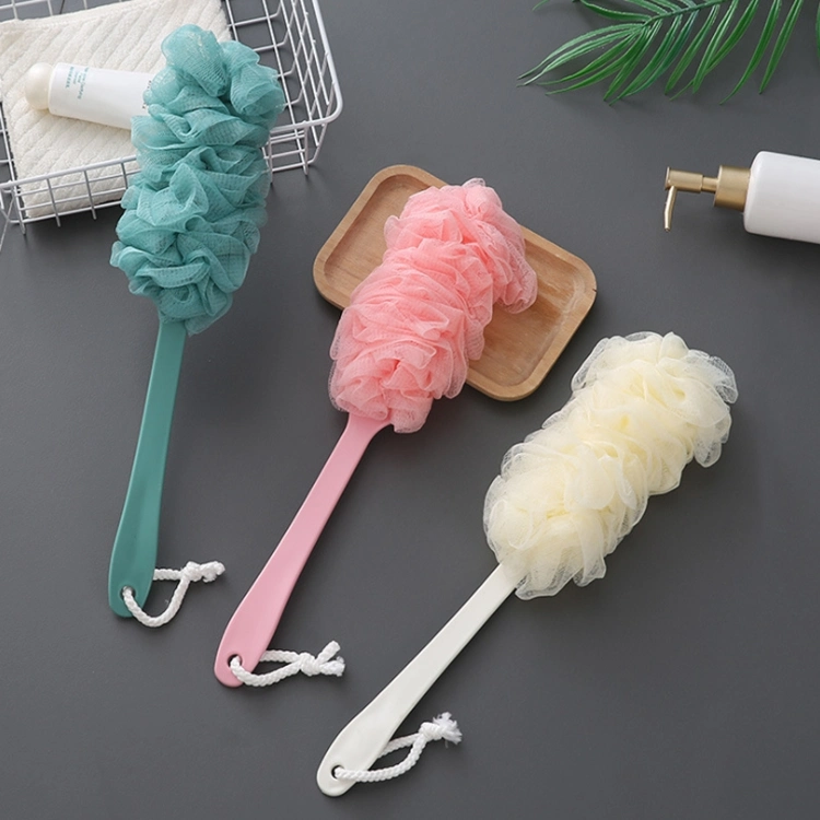 Plastic Long Handle Soft Bath Brush Japanese Bath Brush Hanging Bath Ball Back Brush