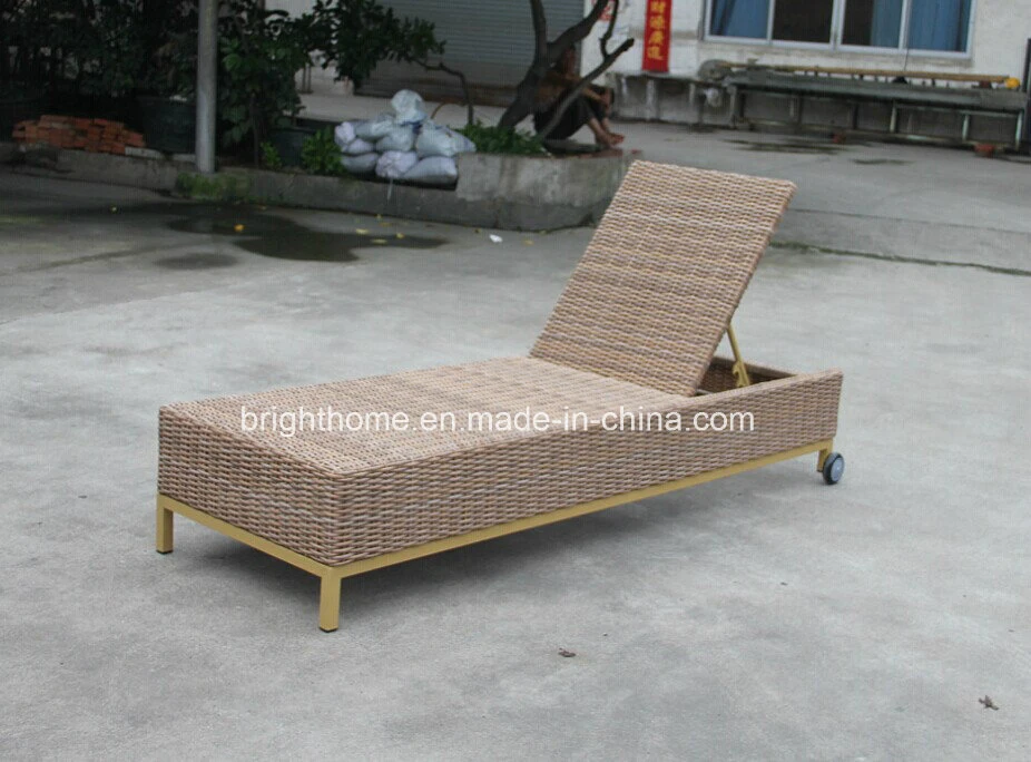 Patio de mimbre al aire libre muebles de rattan chaise lounge Sun King (BM-573)