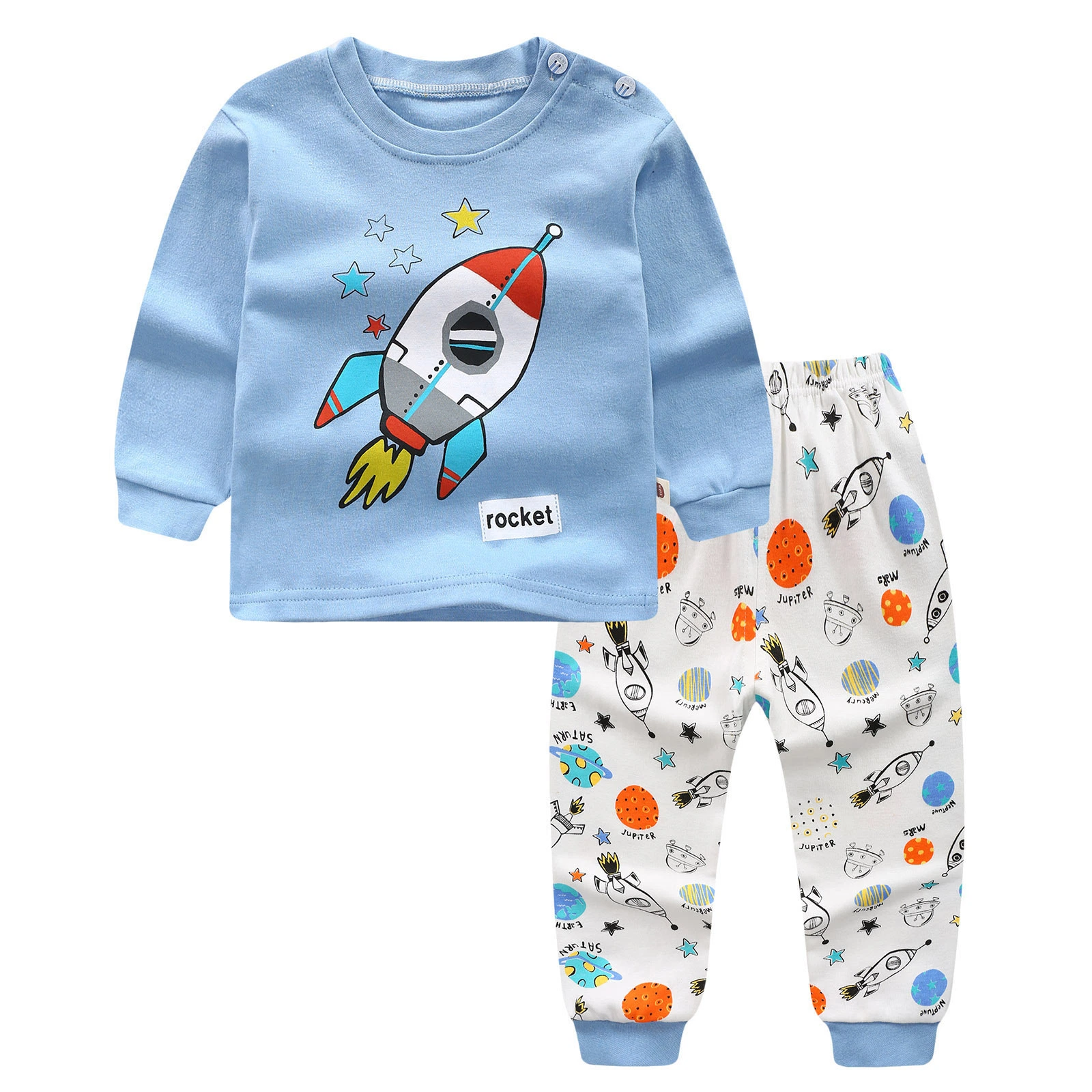 2021 Hot Sell Good Quality Cartoon Pattern Kids Clothing 100% Cotton Kids Pajama