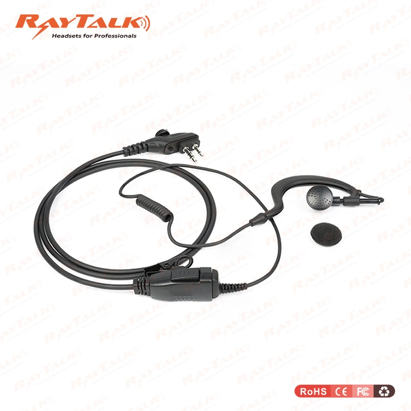 Auricular auricular de 1 vías con auricular de estilo G manos libres forma G. Auricular con gancho para la oreja PTT en línea para walkie Talkie