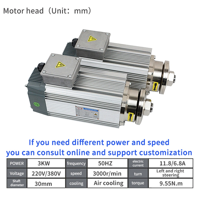 Fan Cooled 3kw 3000rpm High-Speed Aluminum Cutting Center Electric Spindle Motor